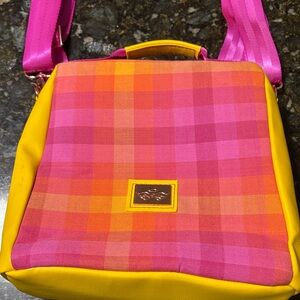 Vibrant Pink and Yellow Checkered Women's Bag